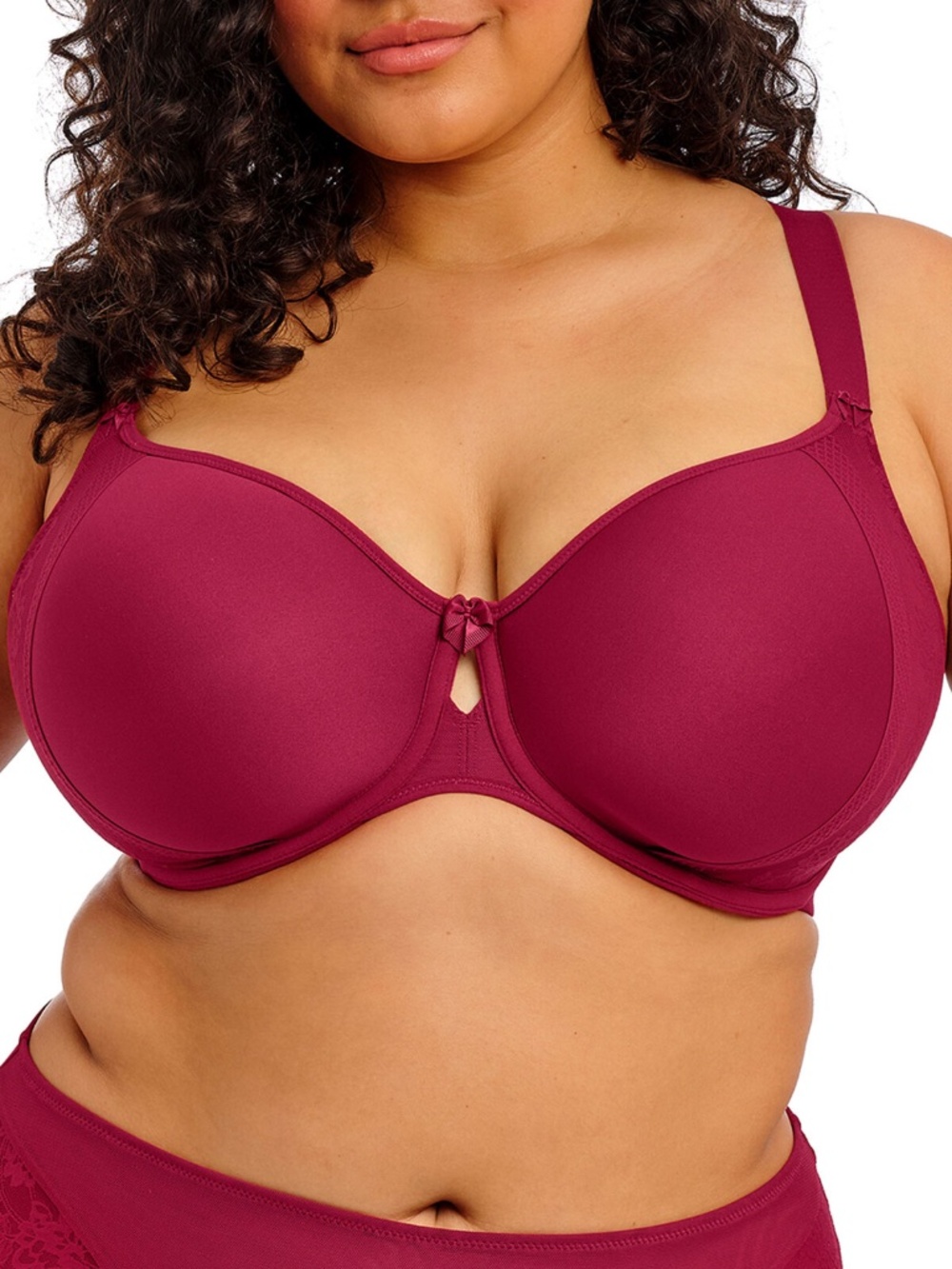 NEW Elomi Nerina Lace Keyhole Spacer Molded Underwire Bra 302710 Rouge Red ROG